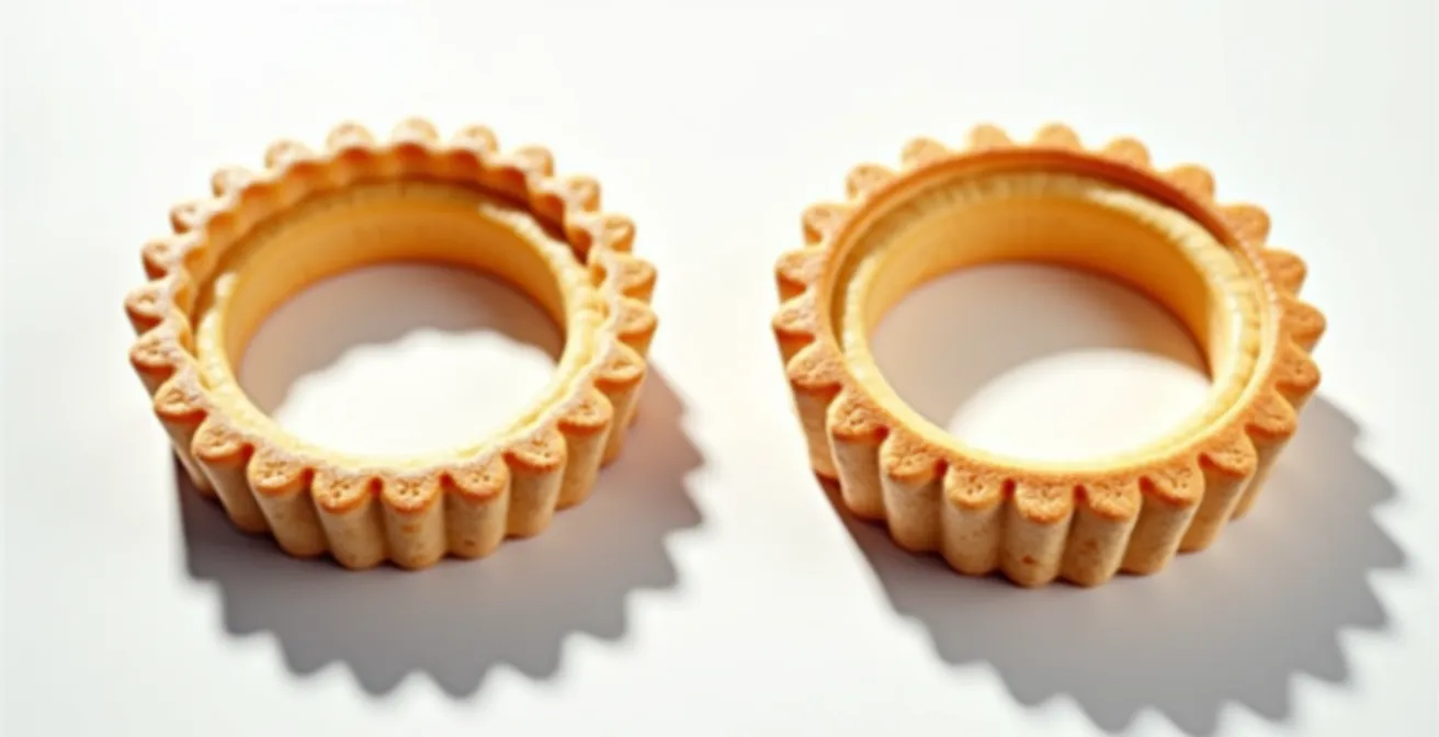 Comparaison visuelle entre cercle à bords droits et cercle évasé