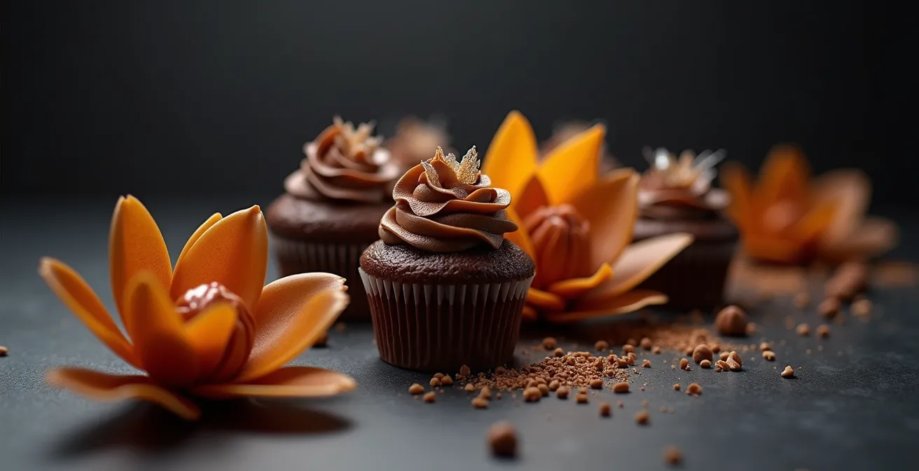 Décors de cupcakes traités pour résister à l'humidité